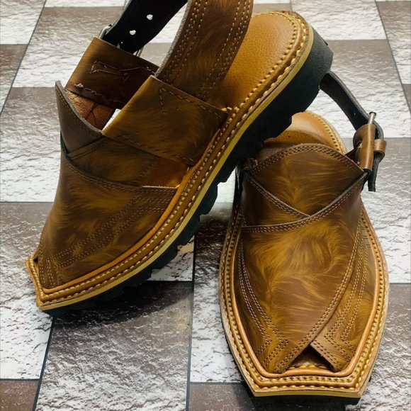 Custom Printed Footwear, Fashionable Shoes, Handmade Ethnic Gents Sandals, - Picture 3 of 10